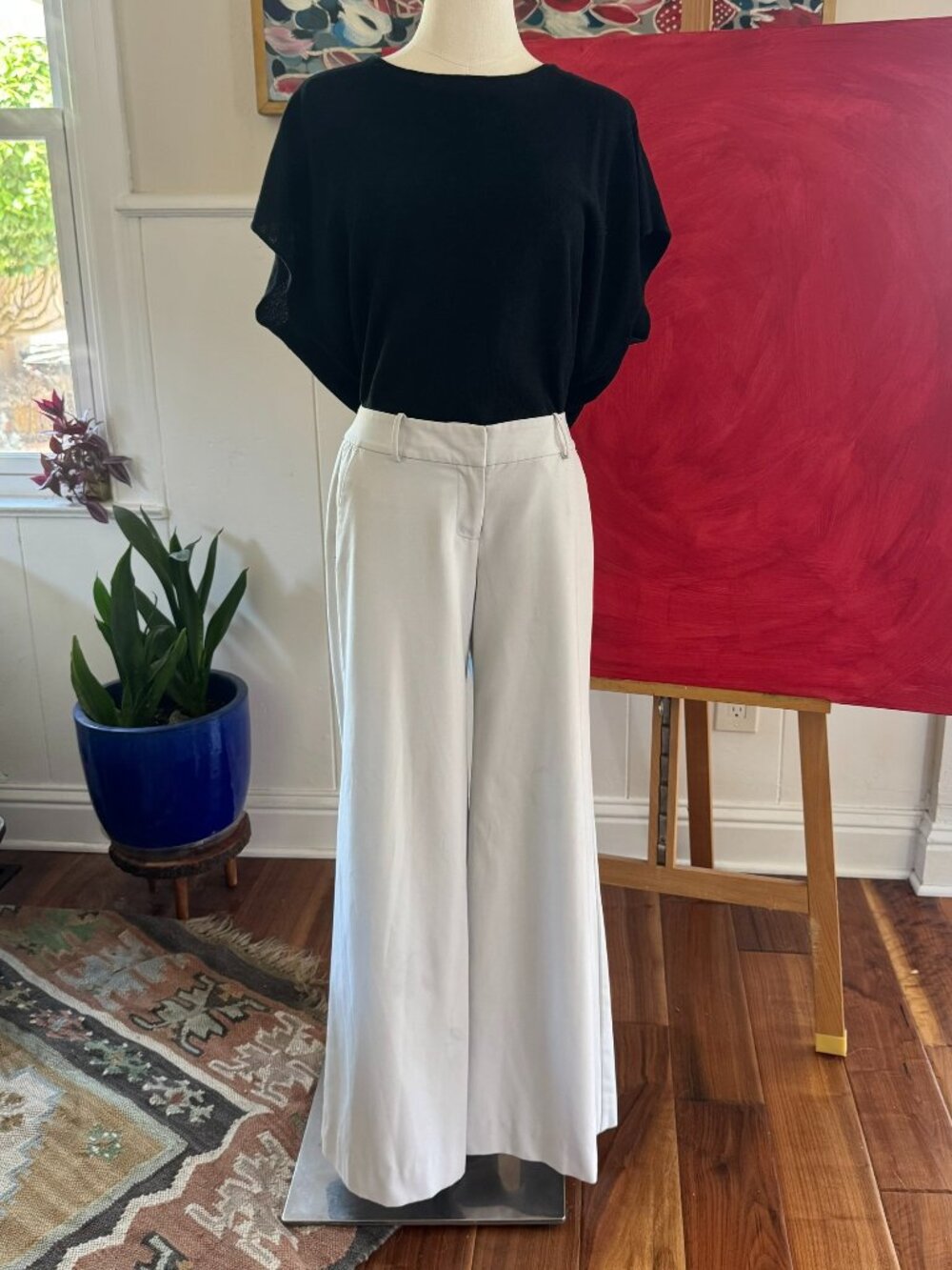 Gorgeous Cool White Wide-Leg Flare Trouser Pant LIMITED Sz 2